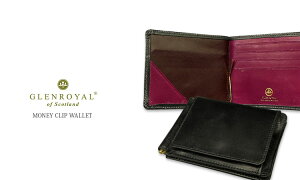 �y���{���K�A���㗝�X���i+���[�J�[3�����ۏ؂���z�O�������C���� / GLENROYAL ��BORDEAUX COLLECTION ��045 MONEY CLIP WITH POCKET �}�l�[�N���b�v�E�H���b�g ��܂�/�v/���z/�u���b�N×�{���h�[ ( 03-6164 