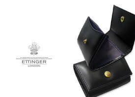 [ETTINGER社公認正規販売店]●003 ETTINGER / エッティンガー BLACK-PURPLE EURO COLLECTIONコインパース ( カードポケット付 ) 2034JR ブラック×パープルユーロ コレクション ( メンズ/レザー/コインケース/小銭入れ/別注 )