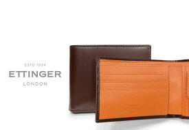 [ETTINGER社公認正規販売店]エッティンガー / ETTINGER ●TAB ( BH141J TAB ) BILLFOLD 3C / C &amp; COIN PURSE w.TAB ビルフォールド / カード＆コインパース タブ付き ( メンズ/レザー/ウォレット/二つ折り財布/小銭入れ )