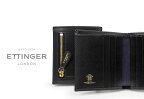 [ETTINGER社公認正規販売店]●003 ETTINGER / エッティンガー BLACK-PURPLE EURO COLLECTION MINI WALLET 6C / C & ZIP POCKET小銭入れ付きニつ折りミニウォレット BH975BEJブラック×パープルユーロ コレクション