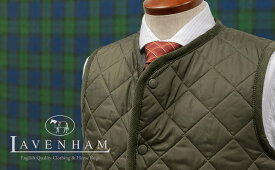 LAVENHAM / ラベンハム [ COLLARLESS GILET / カラーレスジレ ] [ ラブンスター ] ●285 / OLIVE GREEN キルティングベスト / メンズ / MENS ( LVH101680202B0 )