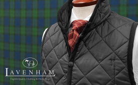 LAVENHAM / ラベンハム [ MICKFIELD / ミックフィールド ] [ ポリエステル ] ●271 / LAMP BLACK スタンドカラー キルティングベスト メンズ / MENS ( LVH101390200B0 )