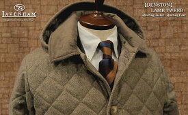 LAVENHAM / ラベンハム [ DENSTON / デンストン ] ●462 / TAUPE HERRINGBONE ラムツイード キルティングジャケット キルティングコート / メンズ / MENS