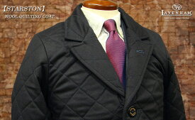 LAVENHAM / ラベンハム [ STARSTON / スターストン ] ●556 / NAVY FLANNEL フランネル キルティング チェスターコート メンズ / MENS