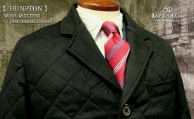 LAVENHAM / ラベンハム [ HUNSTON / ハンストン ] ●651 / BLACK FLANNEL フランネル キルティングチェスターコート メンズ / MENS