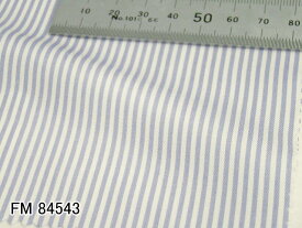 オリジナルオーダーシャツ●FM84543白×サックスブルーのストライプ 100番手双糸　100%cotton