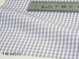 オリジナルオーダーシャツ●FM84555白×サックスブルーのギンガムチェック柄 100番手双糸　100%cotton