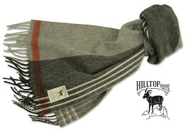 HILLTOP / ヒルトップ マフラー Super fine Merino wool MUFFLERS ( グレー地ストライプ )AF1080TF-GREY 【楽ギフ_包装】