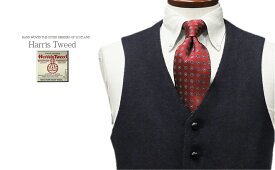 ■TRAD SALE！OddVest / 襟なしオッドベスト ( 限定商品 ) [ Harris Tweed ] ハリスツイード ベスト ( 襟なし型 ) ME-55 濃紺無地