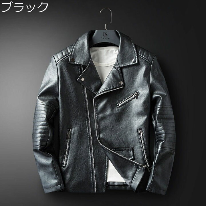楽天市場】メンズ レザーコート 革ジャケット バイクジャケット 