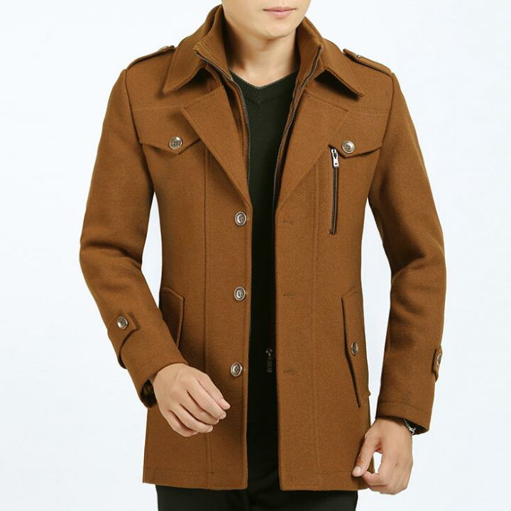 楽天市場 中綿ハーフコート ウール ロングコート 紳士服 Pコート ピーコート 春秋冬 チェスターコート ビジネスコート スプリングコートジャケット 紳士服 送料無料 メンズ 福祥 楽天市場店