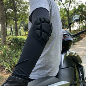 エルボーガード 肘用バイクプロテクター 左右セット ひじプロテクター 無地/ロゴ付き アームカバー ひんやり生地 男女兼用 夏 送料無料 メンズ レディース用 安全 肘を保護 バイク用 自転車用