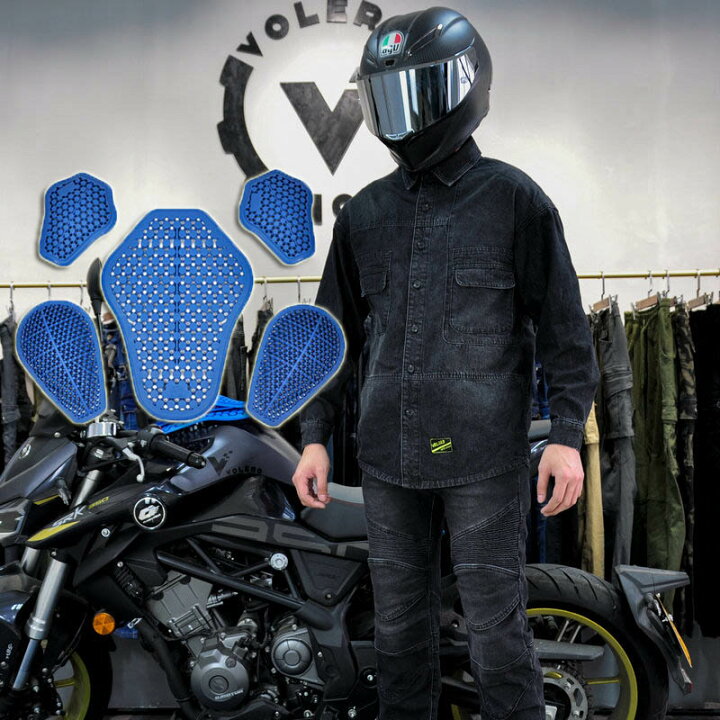 楽天市場】バイクジャケット メンズ デニムシャツ プロテクター装備 