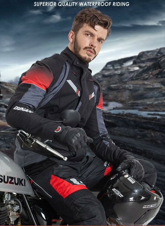 楽天市場 バイクジャケット メンズ ライダーウェア 春夏 秋冬 ナイロンジャケット プロテクター装備 オールシーズン バイクウェア 防風 防寒 軽量 バイク用品 ジャケット 耐磨 プロテクター装備 バイクウェア 送料無料 保温インナー付き 3色 福祥 楽天市場店