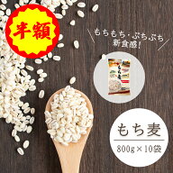 【スーパーSALE 半額 50％OFF 数量限定】もち麦 チャック付きレギュラータイプ 800g×10袋 【8kg】麦ごは…
