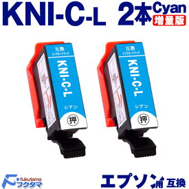 KNI-C-L シアン×2本 エプソン用 カニ 増量版 互換インクカートリッジ EPSON プリンター KNI KNI-6CL-L シリーズ 用 互換インク 機種： EP-887AB EP-887AP EP-887AW
