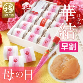 ＼早割150円オフ／ 早割 母の日 梅干し 無添加 送料無料 はちみつ梅 常温 プレゼント ギフト グルメ大賞受賞！母の日限定包装 最高級紀州はちみつ梅 【華結 12粒/15粒入 造花・代筆 メッセージカード】