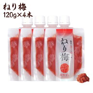 【無添加】 送料無料 無添加ねり梅 120g×4個セット 国産梅　国産うめ　ねり梅(練り梅)/調味料/梅干し/し…