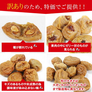 訳あり梅干し【送料無料】規格外あっさりはちみつ1kg(約50〜60粒)塩分約7%食品福梅ぼし紅映梅わけありバニリン