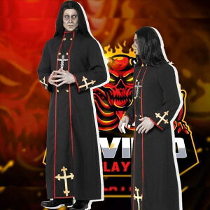 ハロウィン 仮装 神父 衣装 コスプレ コスチューム 大人用 メンズ 牧師 ハロウィン 宣教師 レディース 修道女 修士