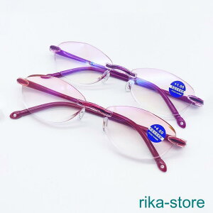 老眼鏡 おしゃれ レディース ブルーライトカット パソコン用メガネ 縁なし老眼鏡 40代 50代 安い 軽量 シニアグラス 敬老の日プレゼント 超弾力性 女性 男性