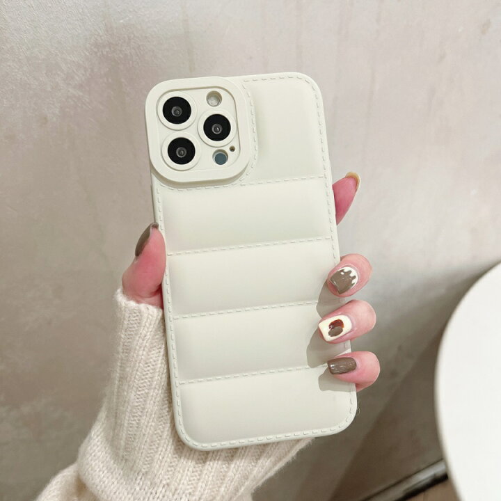 楽天市場】モコモコiPhoneケース ダウンジャケット風 耐衝撃 