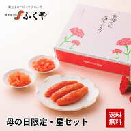 【母の日限定】明太子 ふくや 星(ほし)セット 味の明太子100g いか明太子 あえもの三昧 送料無料 のし対…