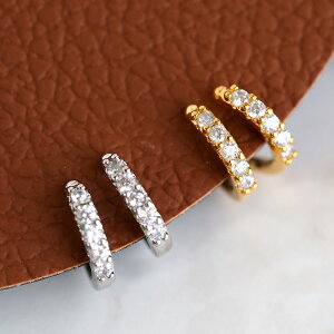 イヤーカフ キュービックジルコニア付きイヤーカフ 2個セット ゴールド シルバー 小ぶり イヤカフ ライン レディース ピアス イヤーカフス 上品 シンプル 小さい 韓国 可愛い モード