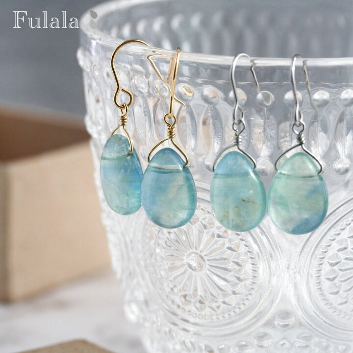 楽天市場】ピアス 金属アレルギー対応 天然石グリーンフローライト  