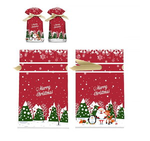 【35枚セット】巾着袋 クリスマス ギフトバッグ お祝い バッグ キャンディ スナック ビスケット ファッション パーティーバッグ プロセス 環境にやさしい ソフトハンドル 8種類 35枚セット (2