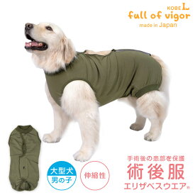 エリザベスカラー の代わりに 大型犬 服 冬 秋 大型犬用 伸びて 着せやすい F. ベア天竺 術後服 エリザベスウエア(R) 男の子 伸縮性素材 獣医師 去勢 避妊 手術 伸びる素材 伸縮性 フィット感 ゴールデンレトリバー ラブラドール