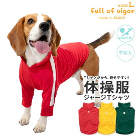 中型犬 服 夏 中型犬用 ドッグプレイ(R) 体操服 ジャージ Tシャツ 体温調整 温度調整 抜け毛対策 タンクトップ 抗菌 防臭 UVカット 紫外線対策 速乾性 遊び着 スポーツ柴犬 ビーグル シュナウザー キャバリア 春 秋 冬犬の服