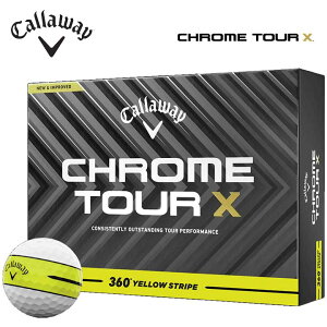 �L�����E�F�C �N�����c�A�[X 360° �C�G���[�X�g���C�v �{�[�� 1�_�[�X�i12������j ���{���K�i CHROME TOUR X 360° YELLOW STRIPE Callaway 2024