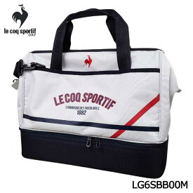 【2026モデル】ルコックスポルティフ ゴルフ LG6SBB00M ホワイト×レッド 二層式 大開口ボストンバッグ シューズ収納対応 le coq sportif GOLF WHRD