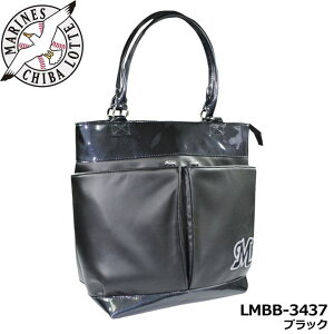 ��t���b�e�}���[���Y LMBB-3437 �g�[�g�o�b�O �u���b�N TOTE BAG �S���t CHIBA LOTTE MARINES LEZAX