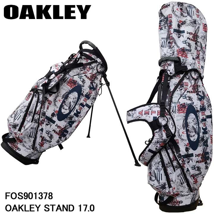 【2023モデル】オークリー FOS901378 164 オークリー スタンド ゴルフバッグ 17.0 キャディバッグ 9.5型  OAKLEY STAND 17.0 WHITE JOURNAL フルショット