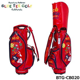 ブルーティーゴルフ BTG-CB020 ハイ ハワイ エナメル カート型 キャディバッグ レッド 9.0型 4.2kg 46インチ対応 BLUE TEE GOLF HI HAWAII 10p