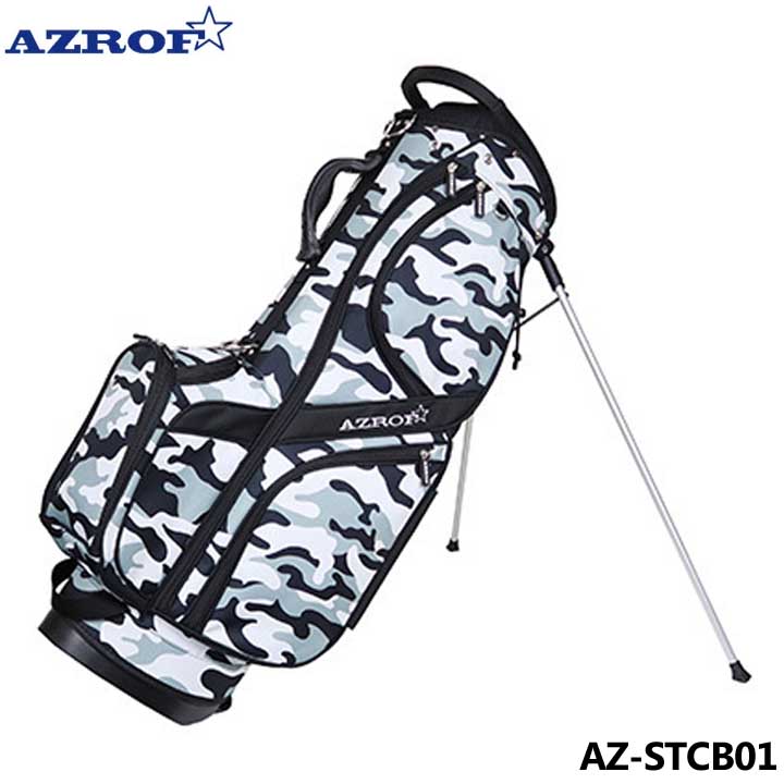 アズロフ AZ-STCB01 スタンドキャディバッグ No.175 ネオカモフラホワイト 9.0型 2.7kg 軽量 46インチ対応 AZROF  10p バッグ・ケース
