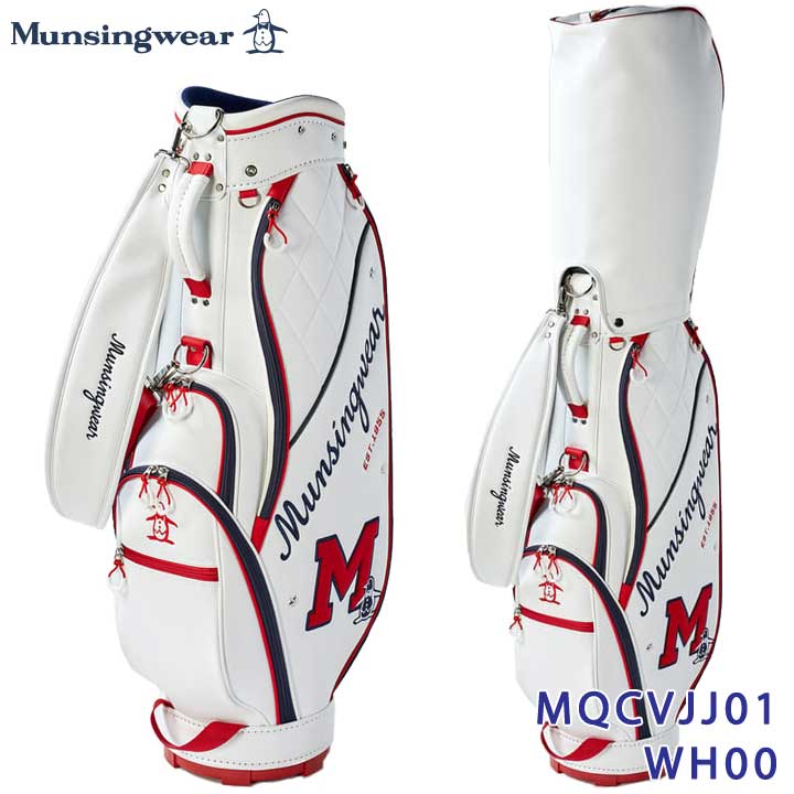 マンシングウェア MQCVJJ01 ビッグロゴ キャディバッグ ホワイト 8.5型 Munsingwear WH00