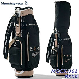 【レディース】【2024モデル】マンシングウェア MQCXJJ02 飛びペンギン 布帛素材軽量 キャディバッグ ブラック 8.5型 46インチ対応 Munsingwear BK00 20p