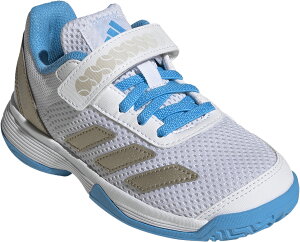 �A�f�B�_�X �R�[�g�t���b�V�� �t�b�N�A���h���[�v �e�j�X�V���[�Y �L�b�Y / Courtflash Hook-and-Loop Tennis Shoes Kids �t�b�g�E�F�A�z���C�g/�T�C�o�[���^���b�N/���V�b�h�A�N�A�}���� JP6686 2026su 25p