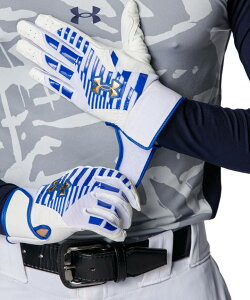 �A���_�[�A�[�}�[ UA CLEAN UP PRO BATTING GLOVES White/Team Royal/Metallic Gold 6001312 2026ss 15p