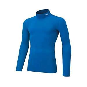 【部活応援価格】プーマ PMJ-656332 コンプレッション ジュニア モックネック LS シャツ (02)エレクトリック ブルー レモネード ジュニア 25p