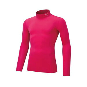 【部活応援価格】プーマ PMJ-656332 コンプレッション ジュニア モックネック LS シャツ (11)ラズベリー ジュニア 25p