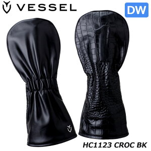 �x�[�� HC1123 ���U�[ LUX �w�b�h�J�o�[ �i���o�[ �h���C�o�[�p �i�N���R �u���b�N�j�V�R��v �N���R�_�C���^���� VESSEL CROCO Leather LUX head cover Number