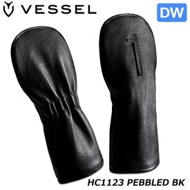ベゼル HC1123 レザー LUX ヘッドカバー ナンバー ドライバー用 （ペブルド ブラック）天然皮革 VESSEL PEBBLED Leather LUX head cover Number