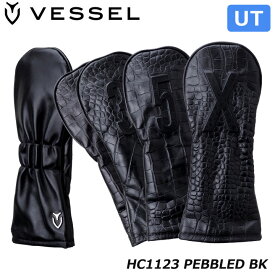 ベゼル HC1123 レザー LUX ヘッドカバー ナンバー ユーティリティ用 （クロコ ブラック）天然皮革 クロコダイル型押し VESSEL CROCO Leather LUX head cover Number