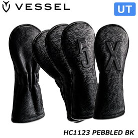 ベゼル HC1123 レザー LUX ヘッドカバー ナンバー ユーティリティ用 （ペブルド ブラック）天然皮革 VESSEL PEBBLED Leather LUX head cover Number