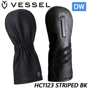 �x�[�� HC1123 ���U�[ LUX �w�b�h�J�o�[ �i���o�[ �h���C�o�[�p �X�g���C�v �u���b�N �X�g���C�v�^���� �V�R��v VESSEL Leather LUX head cover Number STRIPED