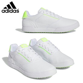 アディダス LIJ25-IE2156 レトロクロス メンズ スパイクレス ゴルフシューズ フットウェアホワイト/フットウェアホワイト/ルシッドレモン adidas